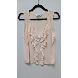 White House Black Market Light Pink Sheer Sleeveless Blouse